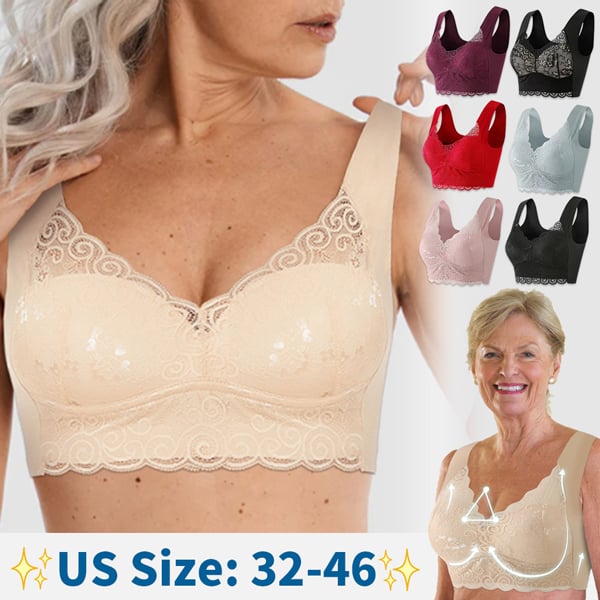 🔥Letzter Tag: 1 kaufen, 2 gratis😍 – Nahtloser bügelloser Push-up-Spitzen-BH