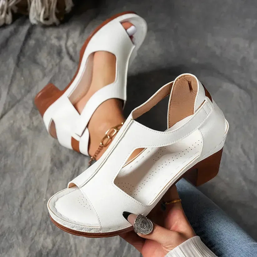 Women’s Chunky Heel Cutout Sandals