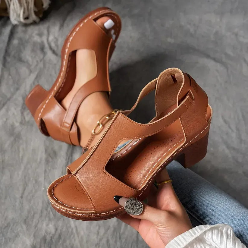 Women’s Chunky Heel Cutout Sandals