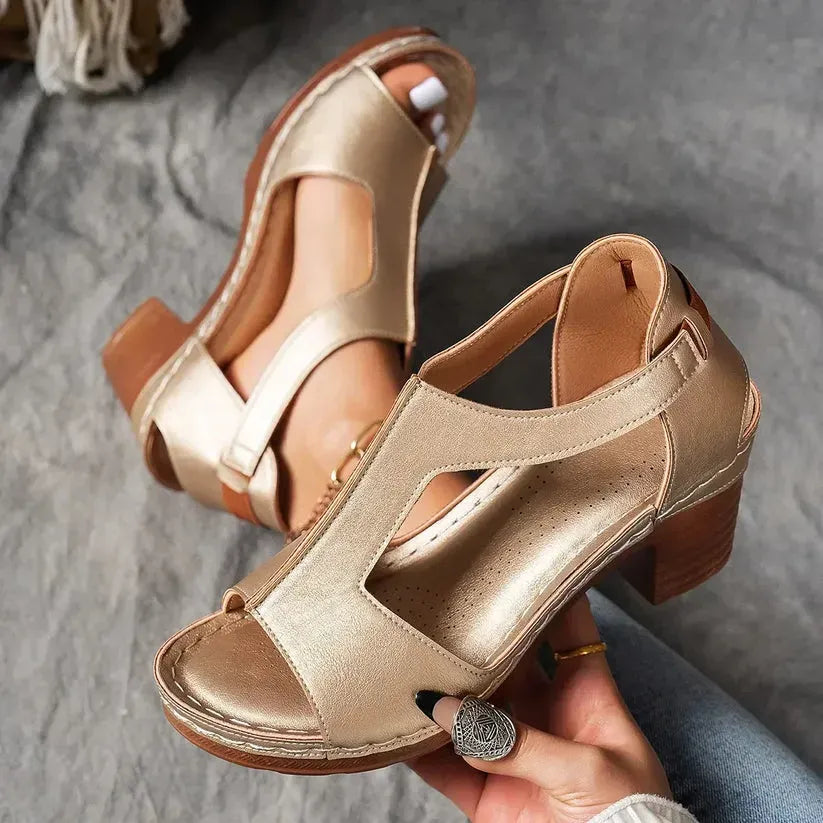 Women’s Chunky Heel Cutout Sandals
