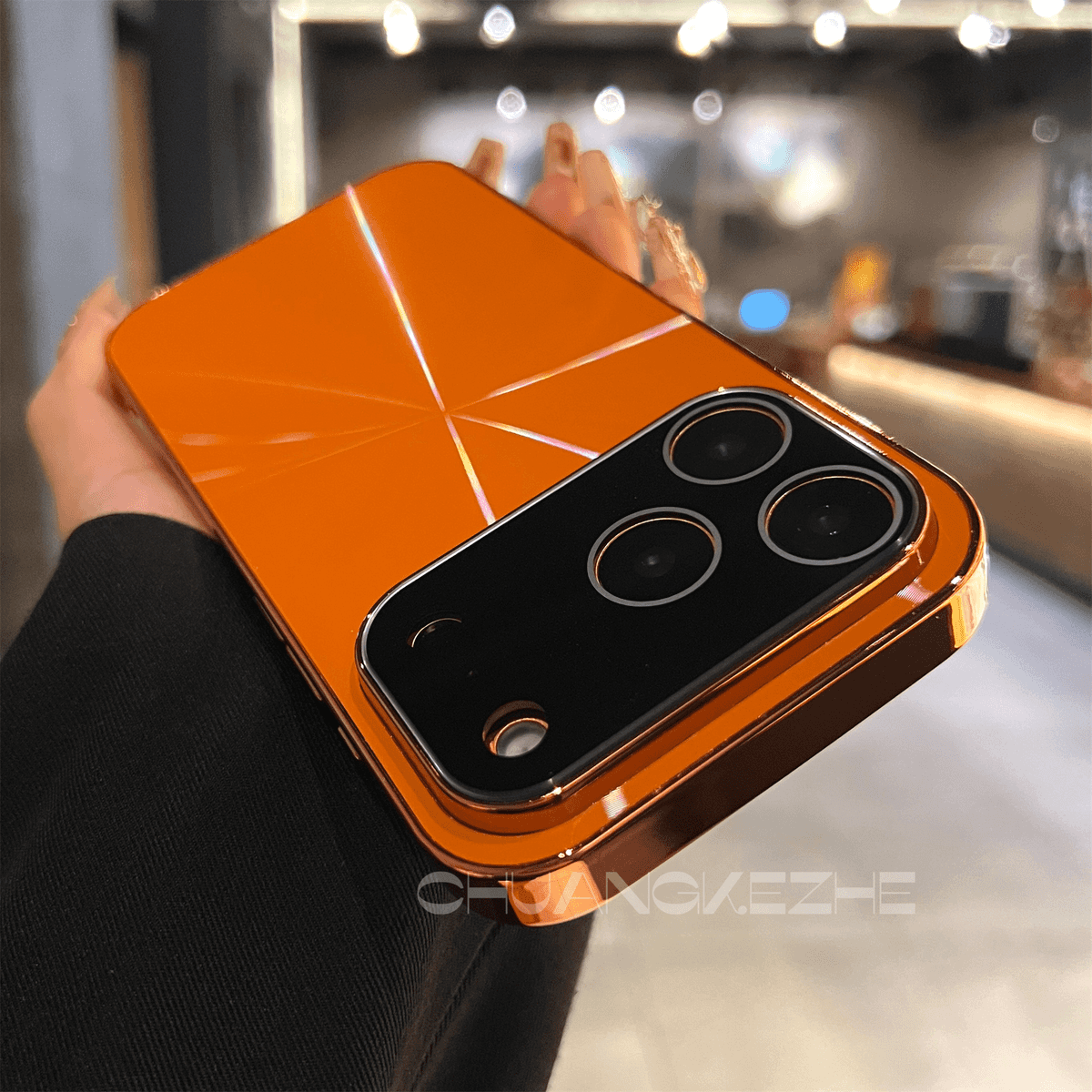Galvanisierte Laser-Quadrat-Handyhülle passend für die iPhone-Serie