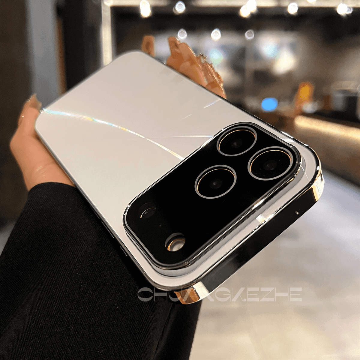 Galvanisierte Laser-Quadrat-Handyhülle passend für die iPhone-Serie