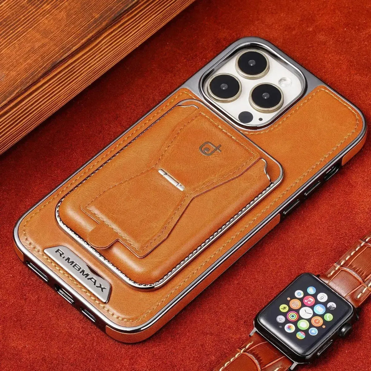 Geeignet für iPhone Kartenhalter Magnetische Business Leder Handyhülle