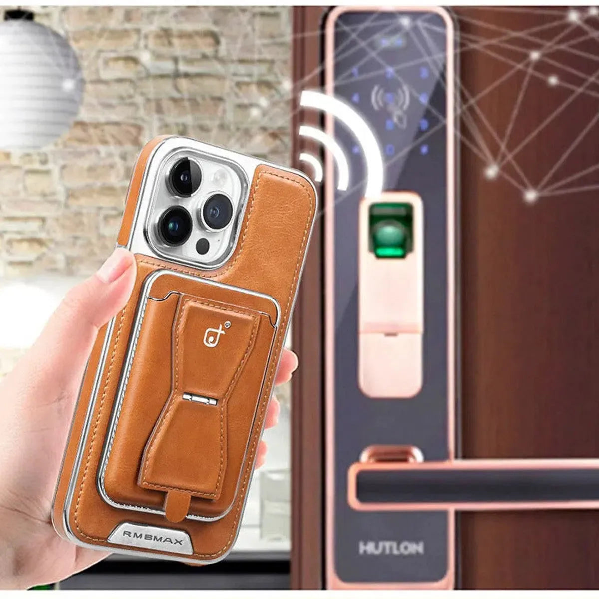 Geeignet für iPhone Kartenhalter Magnetische Business Leder Handyhülle