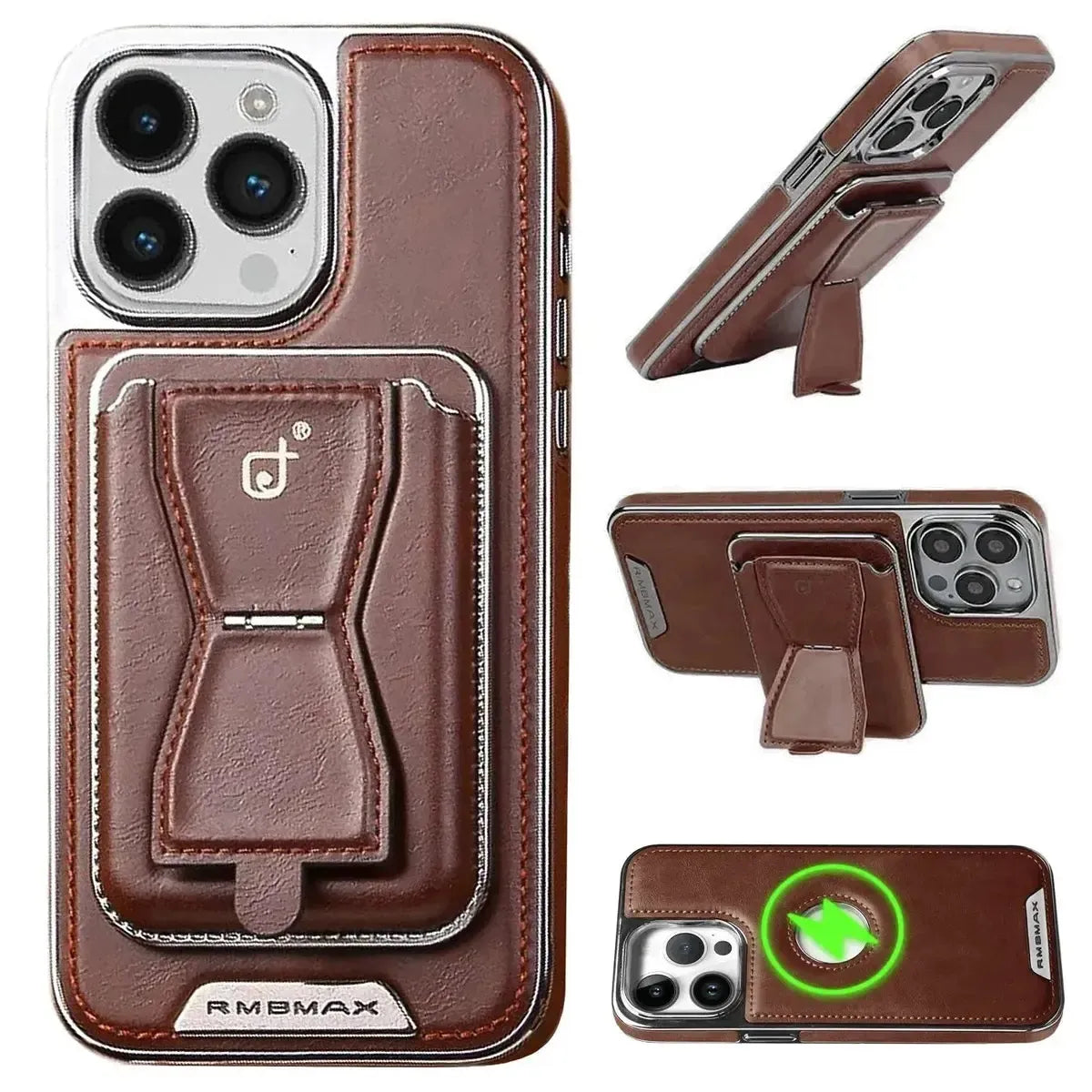Geeignet für iPhone Kartenhalter Magnetische Business Leder Handyhülle