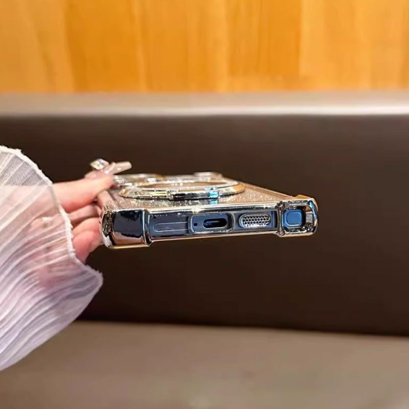 Glitzer-Objektivschutz-Magnethülle mit Ständer