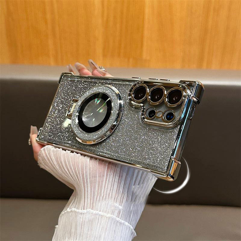 Glitzer-Objektivschutz-Magnethülle mit Ständer