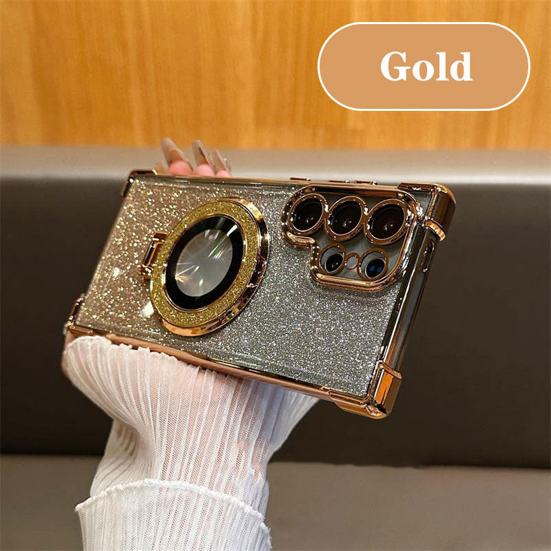 Glitzer-Objektivschutz-Magnethülle mit Ständer